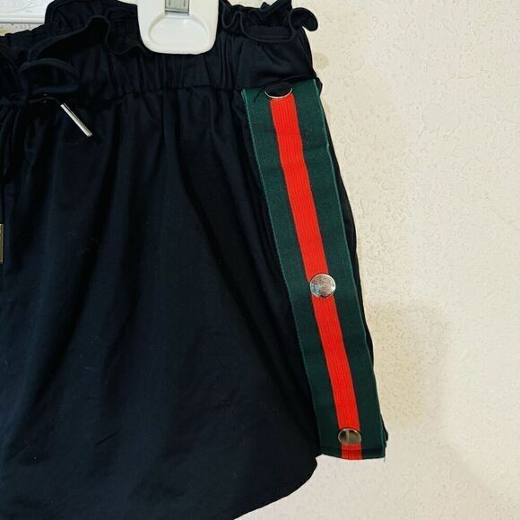 Millennial Pink Shorts Black & Green Red Stripe‎ Sides - Pull On Cotton Blend M - Picture 7 of 7